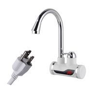 A.B Crew 110V 3sec Instant Tankless Electric Hot Water Heater Faucet Kitchen Fast Heating Tap Water Faucet with LED Digital Display(Big Lateral Inflow)