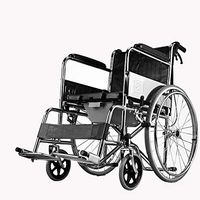 YONGMEI Wheelchair-Walker Lightweight Folding Belt Toilet Multi-Function Elderly Disabled High Back Full Flat Lying Push Scooter Size: 64x125x122cm (Color : Black)