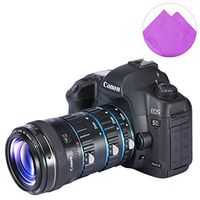 First2savvv XJPJ-CCW-03 blue Auto Focus Macro Extension Tube Set for Canon EOS DSLR SLR Lens, Extreme Close-Ups for Canon EOS 400D 450D 500D 500D 550D 600D 650D 700D 760D + purple Cleaning cloth
