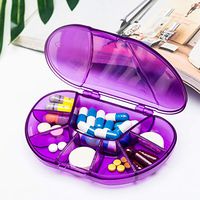 Quaanti Weekly Pill Organizer,Travel 7 Day Pill Box Case,Large Compartments to Hold Vitamin Holder Boxes Organizer Pillbox Dispenser Organizer, Sorter and Reminder Containers (Purple)