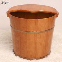 ERHANG Foot Massagers Foot Bath Barrel Oak Home Health Foot Tub Wood with Lid Foot Barrel,D