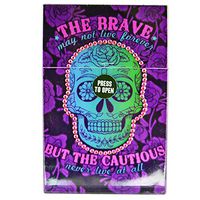 Rhinestone Bling Encrusted Hard Box for Full Pack of Cigarettes, Cigarette Case - The Brave Skull