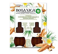 Botanica by Air Wick Plug in Scented Oil Refill, 2 Refills, Caribbean Sweetgrass and Sandalwood, Air Freshener, Essential Oils
