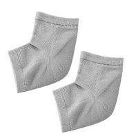 Heel Socks Gel Pads 2 Pair For Plantar Fasciitis,Heel Moisturizing Ankle Support Pain Relief Anti-crack Protector Foot Sleeves Care (Grey)
