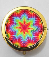 BlackKey Tie Dye Pattern 3-Compartment Decorative Pocket Gift Box Case Organizer for Pill, Color 2 -1984