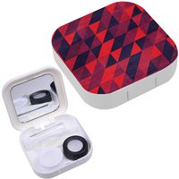 Portable Contact Lens Case Box Travel Kit Mirror + Bottle + Tweezers Container Holder [ Old Paper ]