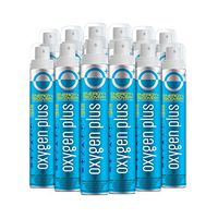 Oxygen Plus 99.5% Pure Recreational Oxygen Cans Filled in FDA-Registered Facility - Restore Oxygen Levels w/Oxygen Supplement, 3.42 LTR Portable Oxygen Canisters for Natural Energy (12-Pack)