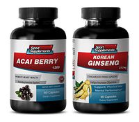 Enhancement All Natural - ACAI Berry - Korean Ginseng - red maca Capsules Organic - (2 Bottles Combo)