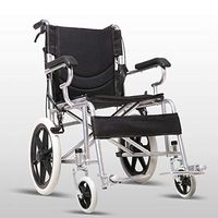 LAZ Folding Lightweight Wheelchair, Portable Transit Travel Comfort Wheel Chair with Brake, Footrest, Armrest