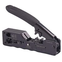 Yankok [CAT6a CAT7 Crimper] for Shielded Connectors Compatible with CAT5e CAT6 RJ11 RJ12 RJ45 STP/UTP Ethernet Cable Modular Crimping Tool YK006CR01 Black