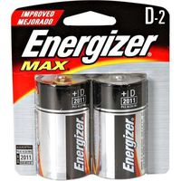 Energizer Alkaline Battery, "D" Size, 2/PK (Pack of 2)