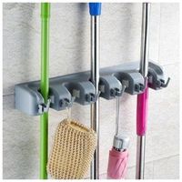 Sorbus Broom and Mop Storage Organizer, Grey