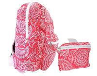 FashionIt Lightweight Packable Water Resistant Folding Backpack Lily Coral