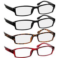 Reading Glasses 5.0 2 Black Tortoise Red Fashion Readers for Men & Women - Spring Arms & Dura-Tight Screws Have a Stylish Look and Crystal Clear Vision When You Need It!