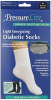 Activa Pressure Lite Light Energizing Diabetic Crew Socks, Black, X-Large