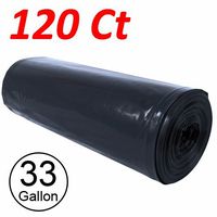 Wideskall 33 Gallong Extra Large Trash Bag Black - Pack of 120