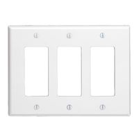 Leviton 80611-W 3-Gang Decora/GFCI Device Decora Wallplate, White