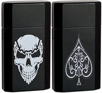 Genuine Ronson JetLite JetLite Skull & Spade Black Torch Lighter Set 43533 43534