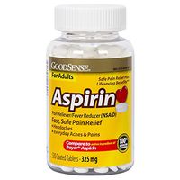 GoodSense Aspirin Pain Reliever & Fever Reducer (NSAID), 325 mg Coated Tablets, Temporarily Relieves Headache, Muscle Pain, Toothache, Menstrual Pain, Pain and Fever of Colds, Minor Pain of Arthritis