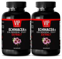 Immunity Booster for Adults - ECHINACEA and GOLDENSEAL Root Extract - Echinacea purpurea Extract - 2 Bottles 200 Capsules