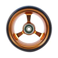 RIANT WHEEL, 4 X 1.4 inch, Solid, PU Wheels, Wheelchair Casters, Aluminum Rim, one Pair (Gold)