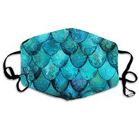Turquoise Mermaid Or Dragon Scales Printing Dust Mask,Washable and Reusable Cleaning Gardening Outdoor Activities Warm Windproof Mask
