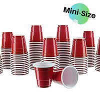 Party Bargains Mini Red Disposable Shot Glasses | Plastic Shot Cups, Jello Shots, Jager Bomb, Beer Pong, Perfect Size for Serving Condiments, Snacks, Samples and Tastings - 2oz | Pack of 120.