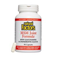 Natural Factors, Joint MSM Formula, Supports Healthy Joint, Muscle and Cartilage with Glucosamine and Chondroitin Sulfate, 90 capsules (90 servings)