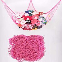 Xisheep Easter Day Home Décor ， A Storage Stuffed Animal Toy Storage Net, Goodhelper 70 inch Extra Lar Housekeeping Organizers - Pink