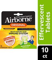 Airborne Lemon Lime Effervescent Tablets, 10 count - 1000mg of Vitamin C - Immune Support Supplement 