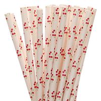 Red Cherries Paper Straws (75)