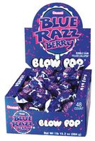Charms Blow Pops Blue Razz Berry Flavor, 48-Count Box