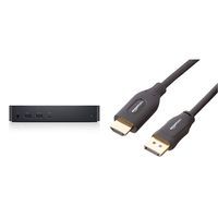 Dell 452-BCYT D6000 Universal Dock, Black & AmazonBasics DisplayPort to HDMI Display Cable - 6 Feet