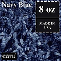 1/2 LB Navy Blue Crinkle Shred Gift Basket Shred Crinkle Paper Filler Bedding by COTU (8 oz)