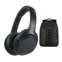 Sony WH-1000XM3 Wireless Noise-Canceling Over-Ear Headphones (Black) with BONUS Swiss Gear Wenger 16-inch Laptop Backpack Travel Bundle (2 Items)