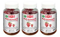 3 Pack of Gummy Multivitamins for Adults & Kids - Delicious Natural Strawberry Gummy Bear Vitamins - Kosher Certified Gluten Free No Artificial Flavors or Colors