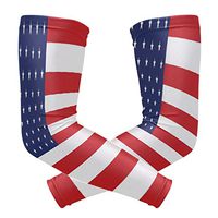 ZZKKO American Flag Cooling Arm Sleeves Cover Uv Sun Protection for Men Women Running Golf Cycling Arm Warmer Sleeves 1 Pair