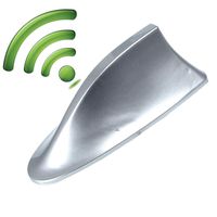 GXOK Universal Shark Fin Roof Antenna Aerial FM/AM Radio Signal Decoration for Car (Silver)