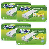 Sweeper Wet Mopping Pad Refills for Floor Mop Open Window Fresh Scent 12 Count - 4 Pack