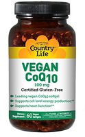 Country Life - Vegan CoQ10, 100 mg - 60 Vegan Softgels