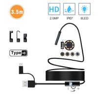 USB Endoscope Type C Borescope Inspection Camera, 2.0 MP HD Camera with 8 LEDs for Android Smartphone and Windows Devices by Stylustar (11.5FT)