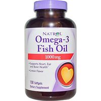 Natrol Omega-3 Fish Oil 1000mg, 150 Softgels (Pack of 2)
