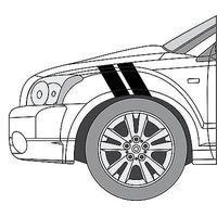 Dodge Caliber Hash Mark Stripes Grand Sport Fender Bar Decals