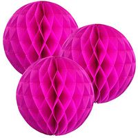 Just Artifacts Tissue Paper Honeycomb Ball (Set of 3, 4inch, Magenta) - Click for More Colors & Sizes!