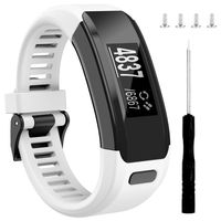 Wizvv Compatible Bands Replacement for Garmin Vivosmart HR, with Metal Buckle(White,X-Large)