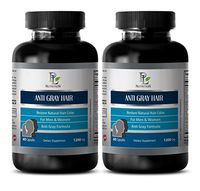 Restore Hair Growth - Anti Gray Hair Natural Complex 1200mg - Nettle and Saw Palmetto - 2 Bottles 120 Capsules