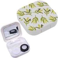 Portable Contact Lens Case Box Travel Kit Mirror + Bottle + Tweezers Container Holder [ Watercolor Corn ]