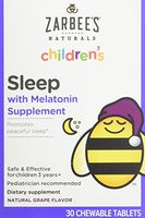 Zarbee's Naturals Children's Sleep Melatonin Supplement Chewable Tablets Grape Flavor - 30 ct, Pack of 2