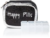 Miamica Case Happy Pills Packing Organizers, Black/Silver