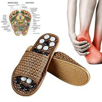 A-MUZI Magnet Massage Slippers, Unisex Summer Slippers, Cobblestone Acupressure Foot Slippers, Pedicure Health Care Massage Shoes,40/41